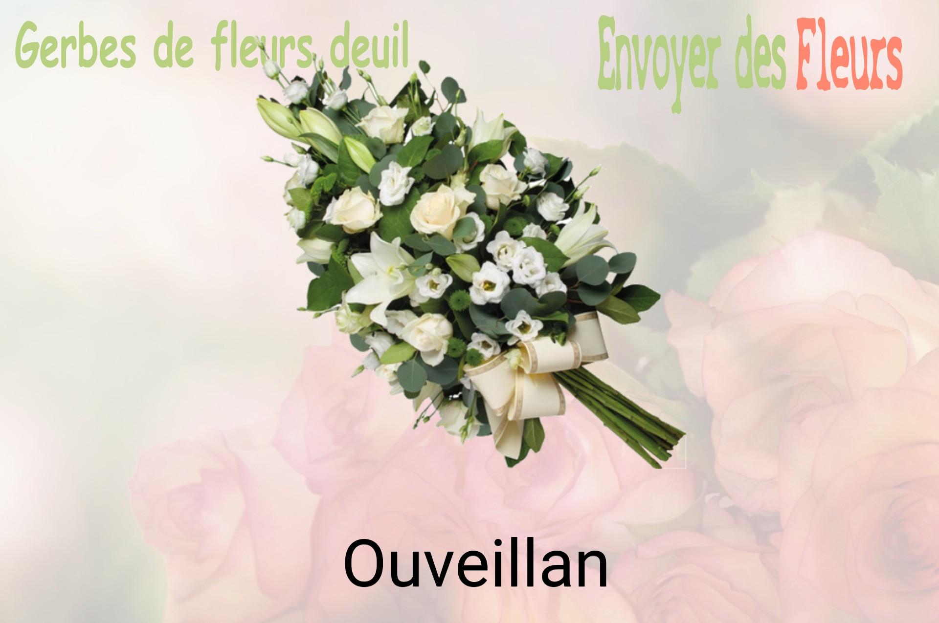 Gerbe de fleurs de deuil livrée à Ouveillan